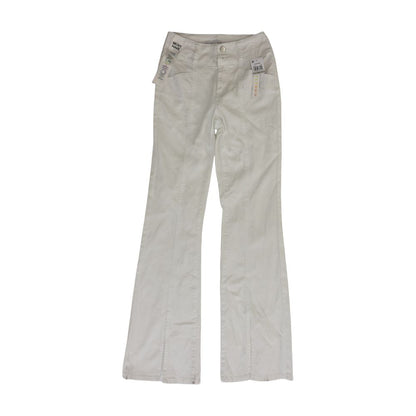 White Solid Flare Jeans