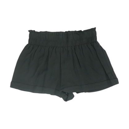 Black Solid Knit Shorts