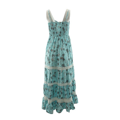 Blue Tropical Midi Dress