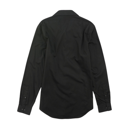 Black Solid Long Sleeve Button Down