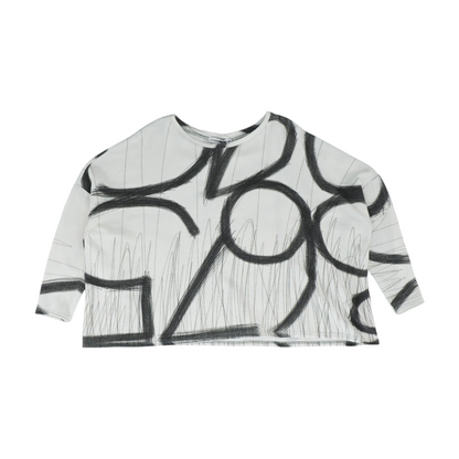 White Abstract Blouse