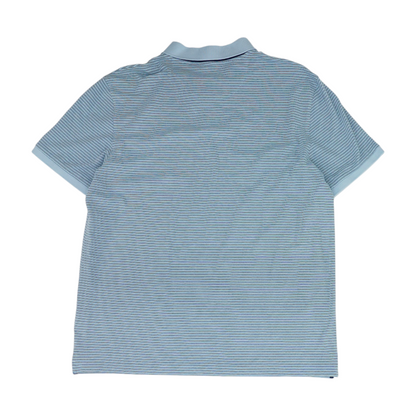 Blue Striped Short Sleeve Polo