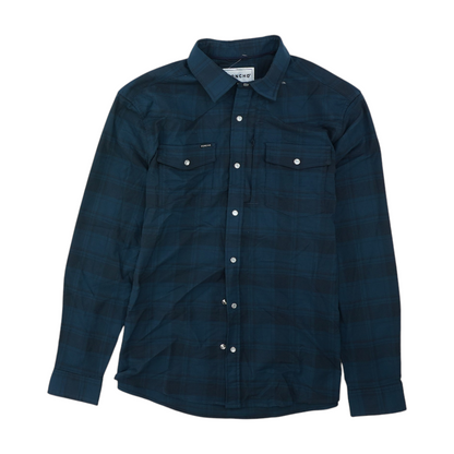 Blue Plaid Long Sleeve Button Down