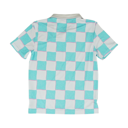Blue Check Short Sleeve Polo