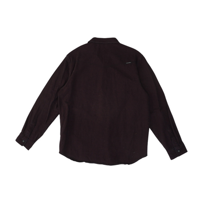 Burgundy Solid Long Sleeve Button Down