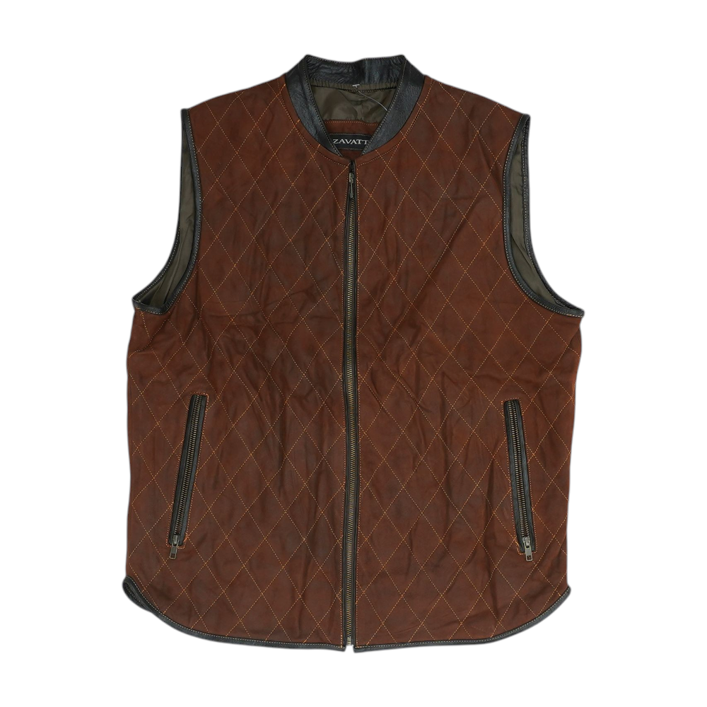 Zavatti Brown Solid Vest – Image 1
