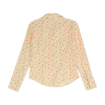 Beige Floral Button Down