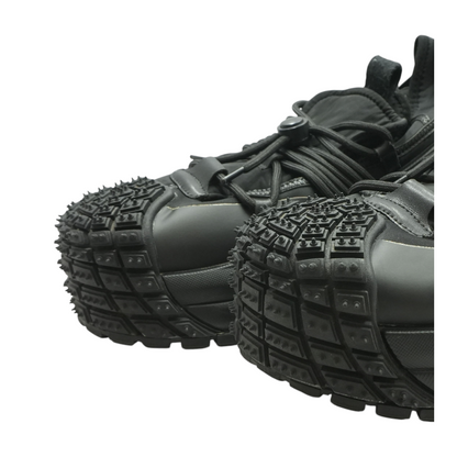 Black Nylon Sneakers with Scuba Details and Drawstring
