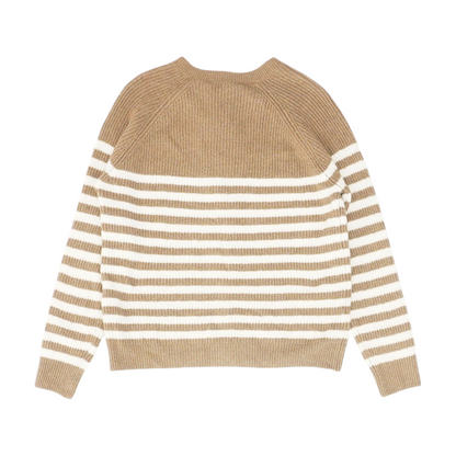 Brown Striped Cardigan Sweater