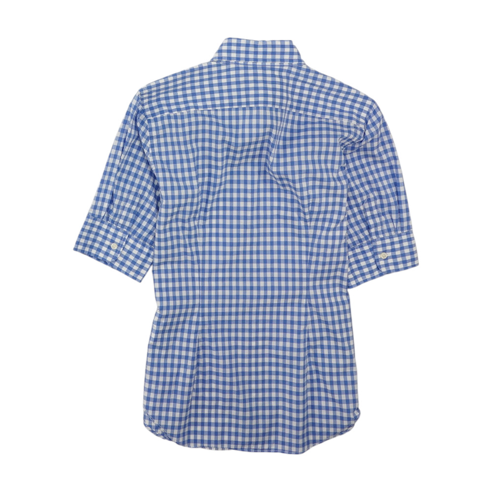 Blue Check Short Sleeve Button Down
