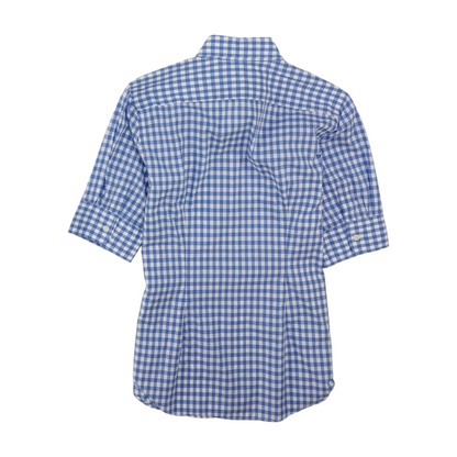 Blue Check Short Sleeve Button Down