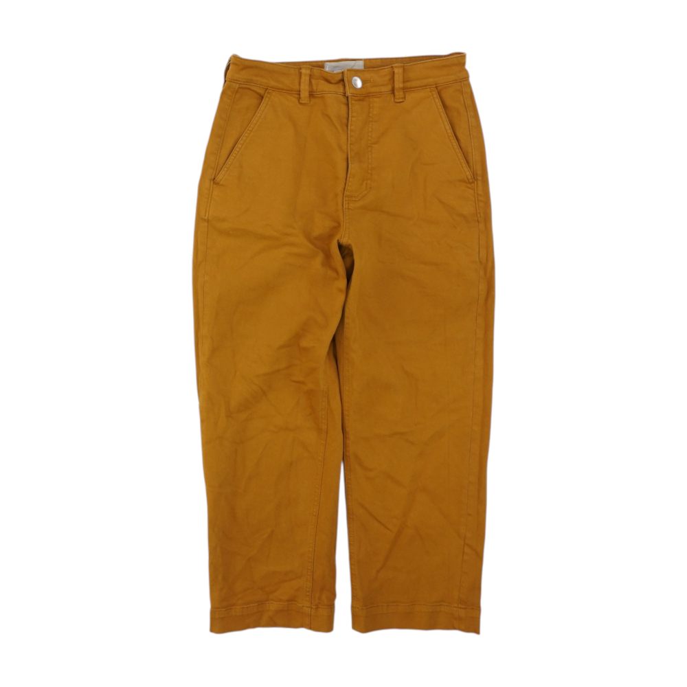 Brown Solid Casual Capris