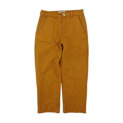 Brown Solid Casual Capris