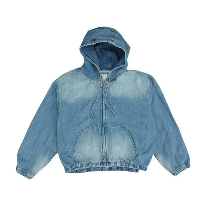 Blue Solid Denim Jacket