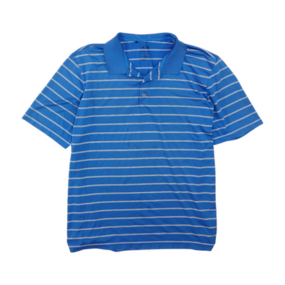 Blue Striped Short Sleeve Polo
