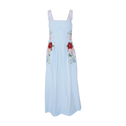 Blue Floral Midi Dress