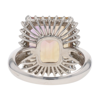 9 5/8 ctw Platinum Ametrine Statement Ring