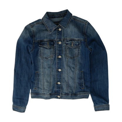 Blue Solid Denim Jacket
