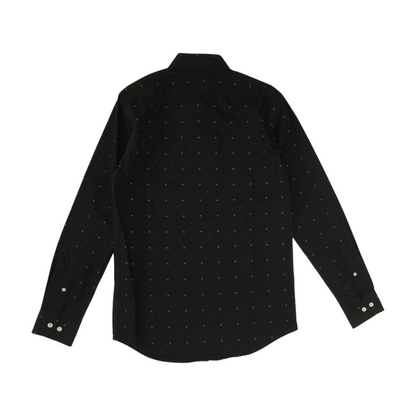 Black Print Long Sleeve Button Down