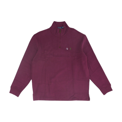 Burgundy Solid 1/4 Zip Pullover