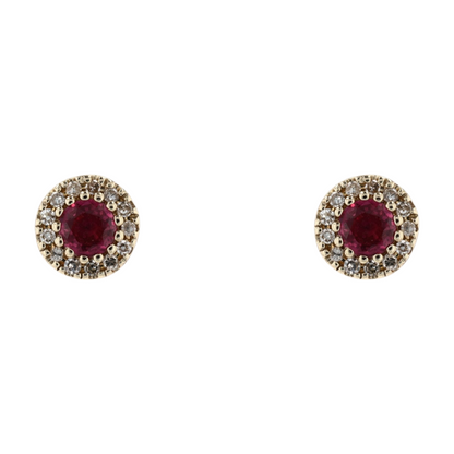 1/3 ctw 10K Yellow Gold Ruby Stud Earrings