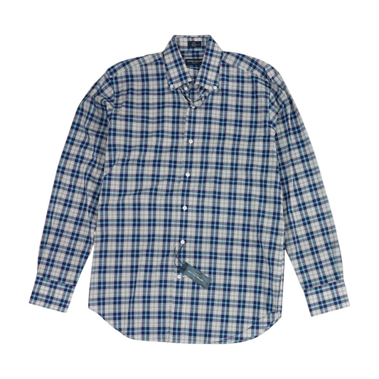 Gray Plaid Long Sleeve Button Down