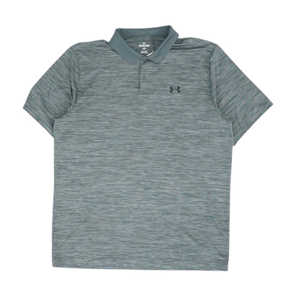 Gray Striped Short Sleeve Polo