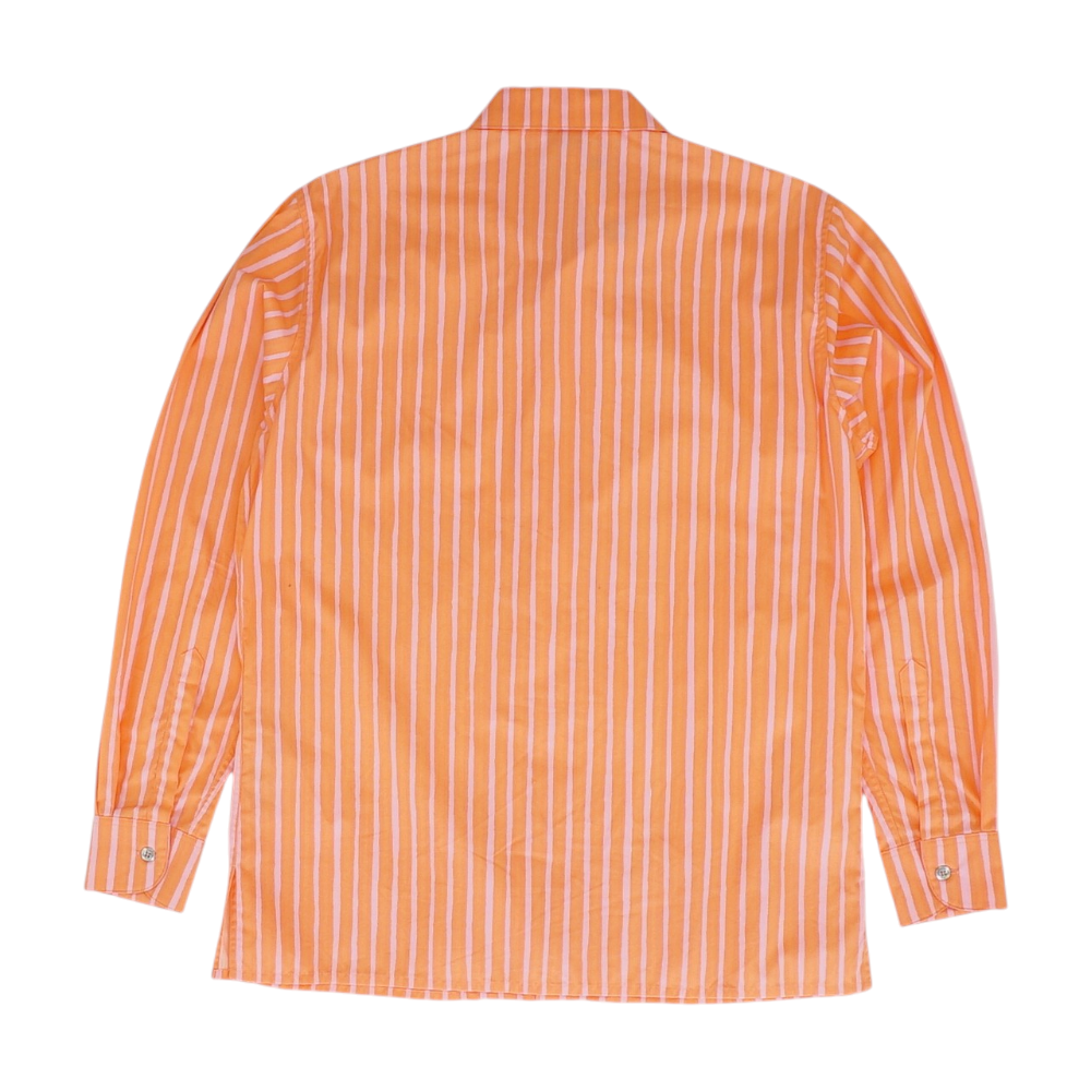 Orange Striped Long Sleeve Button Down