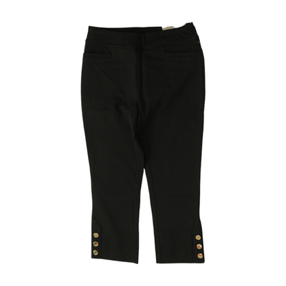 Black Solid Chino Capris