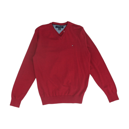 Red Solid Pullover Sweater