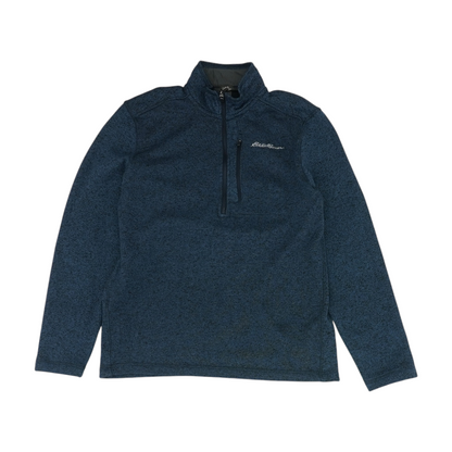Blue Solid 1/4 Zip Sweater