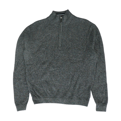Gray Solid 1/4 Zip Sweater