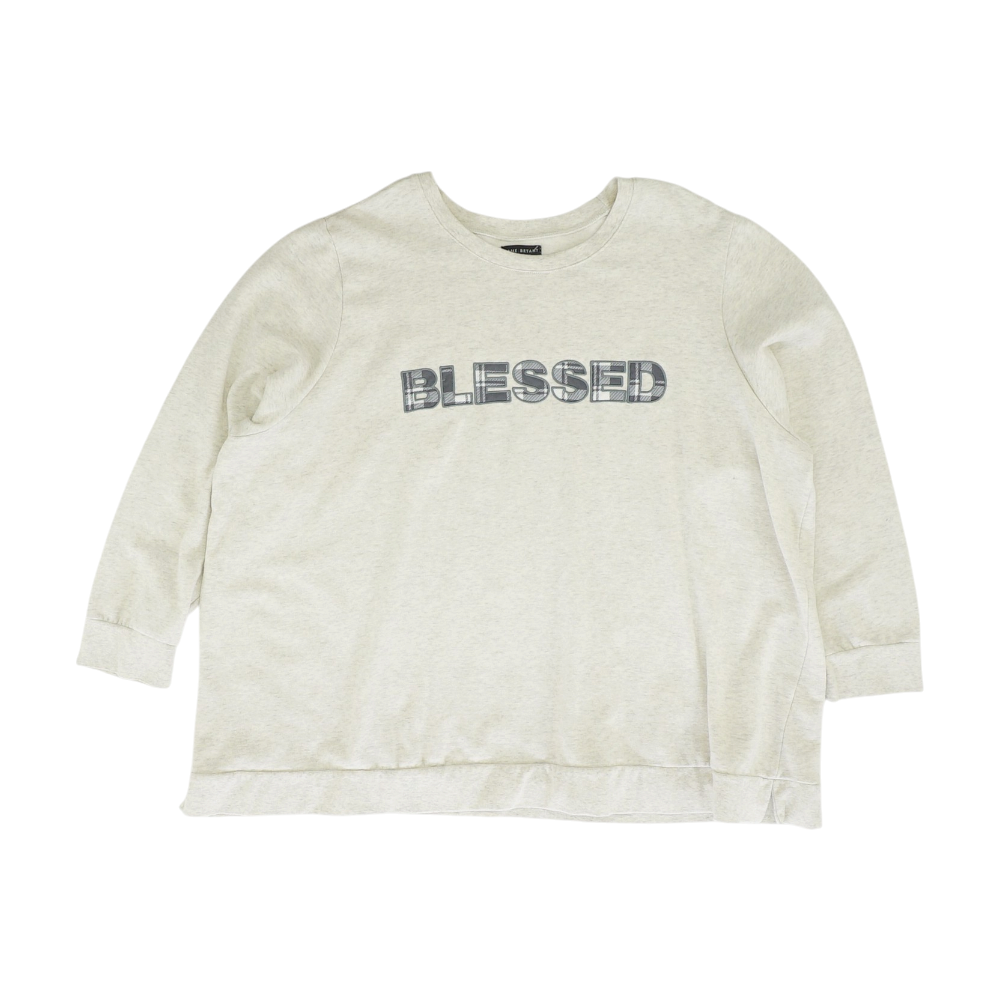 Beige Plus Size Solid Sweatshirt Pullover