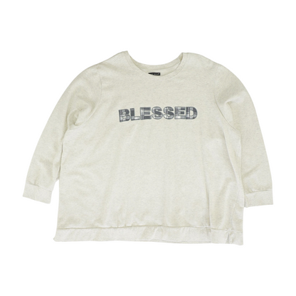 Beige Plus Size Solid Sweatshirt Pullover