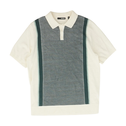 Beige Abstract Short Sleeve Polo