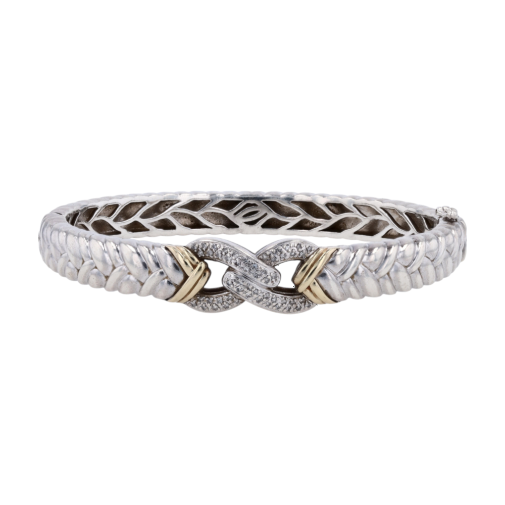 Sterling Silver Diamond Bangle Bracelet