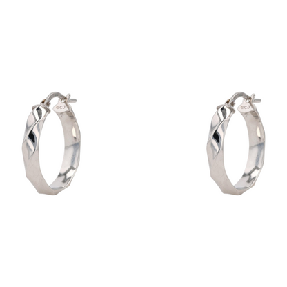 14K White Gold Hoop Earrings
