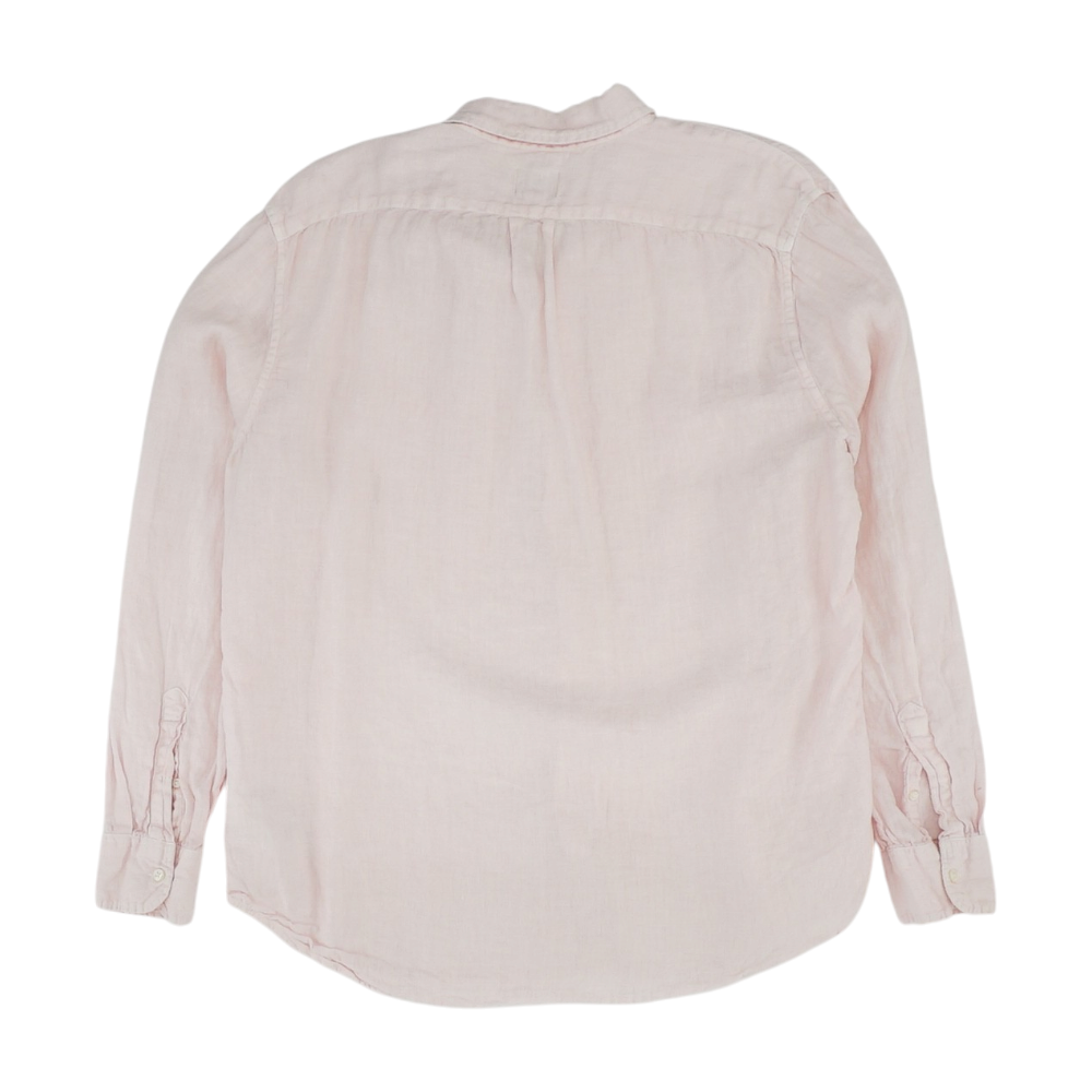 Pink Solid Long Sleeve Button Down