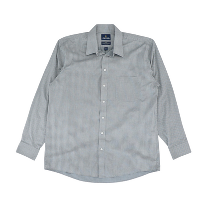 Gray Polka Dot Long Sleeve Button Down