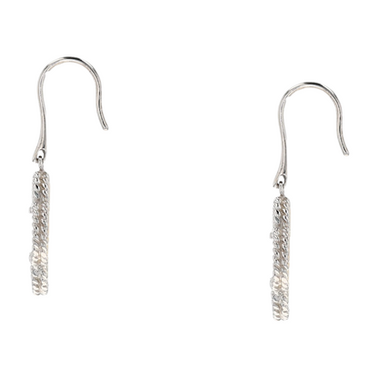 18K White Gold Mother of Pearl Dangle Earrings
