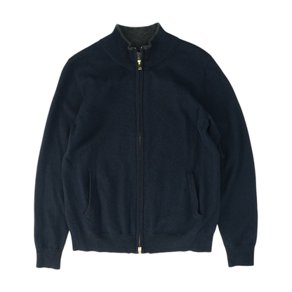 Navy Solid Cardigan Sweater