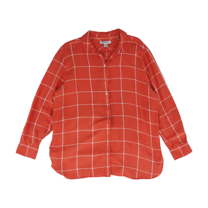 Coral Check Button Down