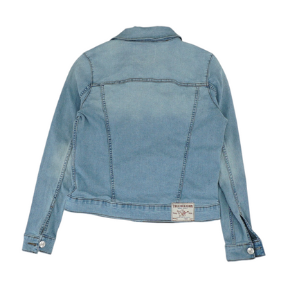 Blue Solid Denim Jacket
