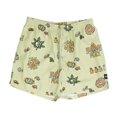 Green Graphic Active Shorts