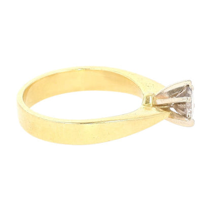 3/4 Ct 14K Two Tone Gold Round Salt & Pepper Diamond Six Prong Engagement Ring
