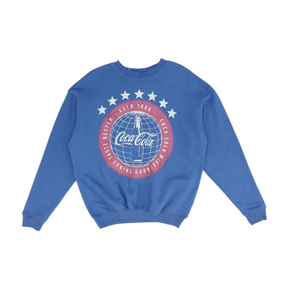 Blue Solid Sweatshirt Pullover