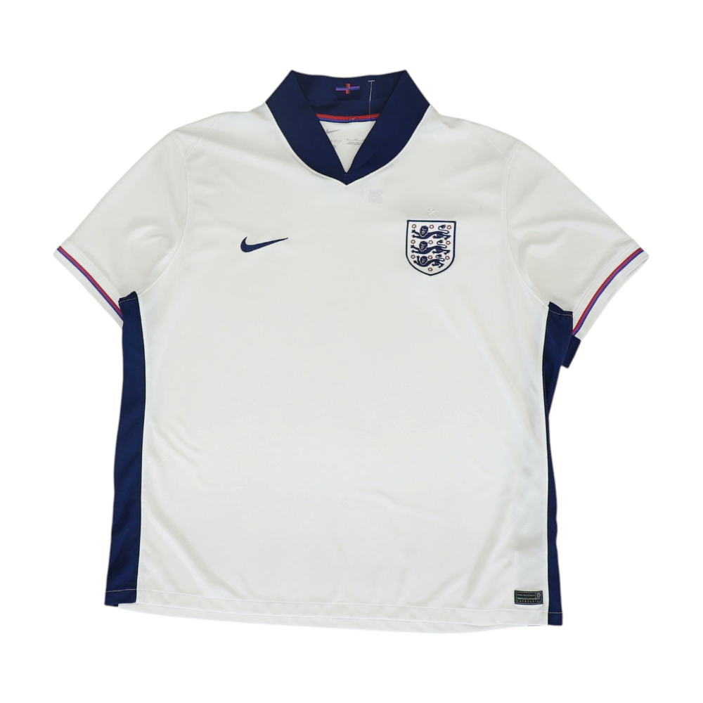 Men's White England Short Sleeve Jersey