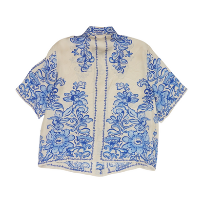 Beige Floral Button Down