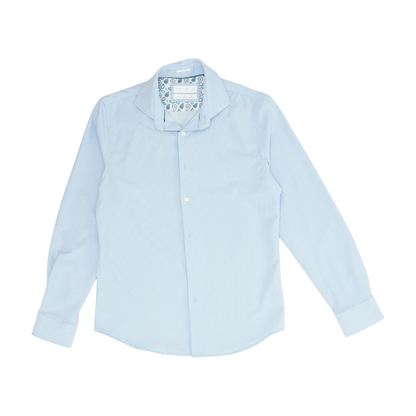 Blue Abstract Long Sleeve Button Down