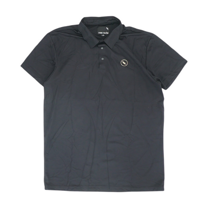 Black Solid Short Sleeve Polo